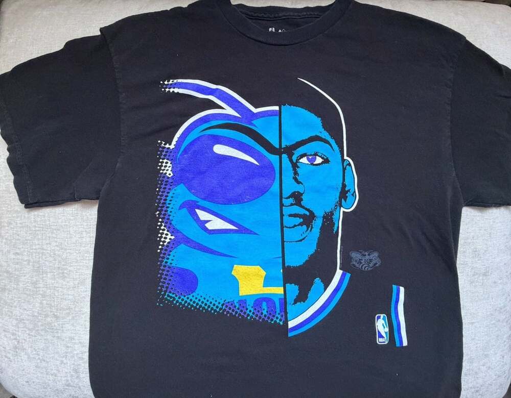 Majestic NBA Utah Jazz Face Graphic Black T Shirt Mens L